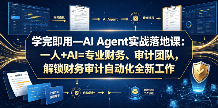 学完即用—AI Agent实战落地课：一人 AI=专业财务、审计团队，解锁财务审计自动化全新工作模式(更新0818)