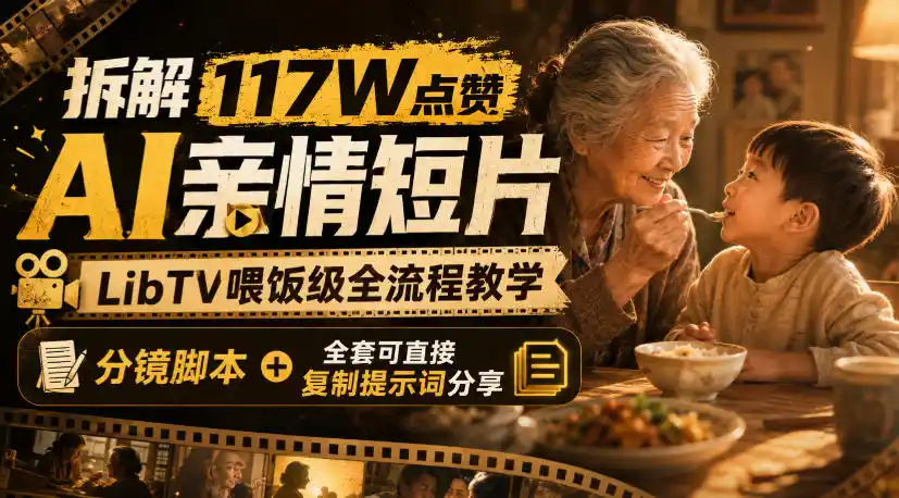 拆解117W点赞AI亲情短片,LibTV喂饭级全流程教学,分镜脚本 全套可直接复制提示词分享