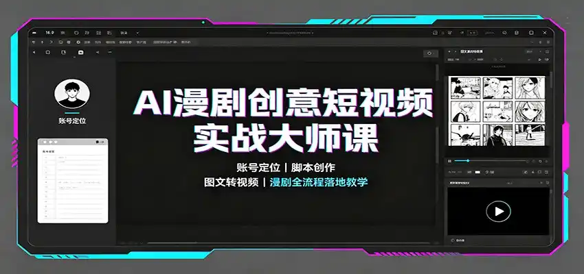 AI漫剧创意短视频实战大师课:账号定位脚本创作,图文转视频,漫剧全流程落地教学