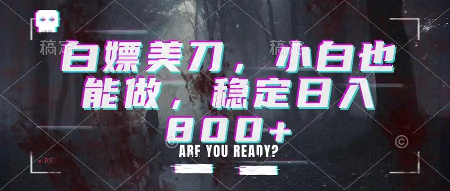白嫖美刀,小白也能做,稳定日入800