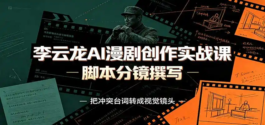 李云龙AI漫剧创作实战课:角色人设还原,脚本分镜撰写,AI漫剧成片完整制作教学