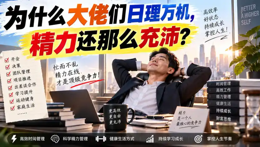 付费文章：为什么大佬们日理万机，精力还那么充沛？