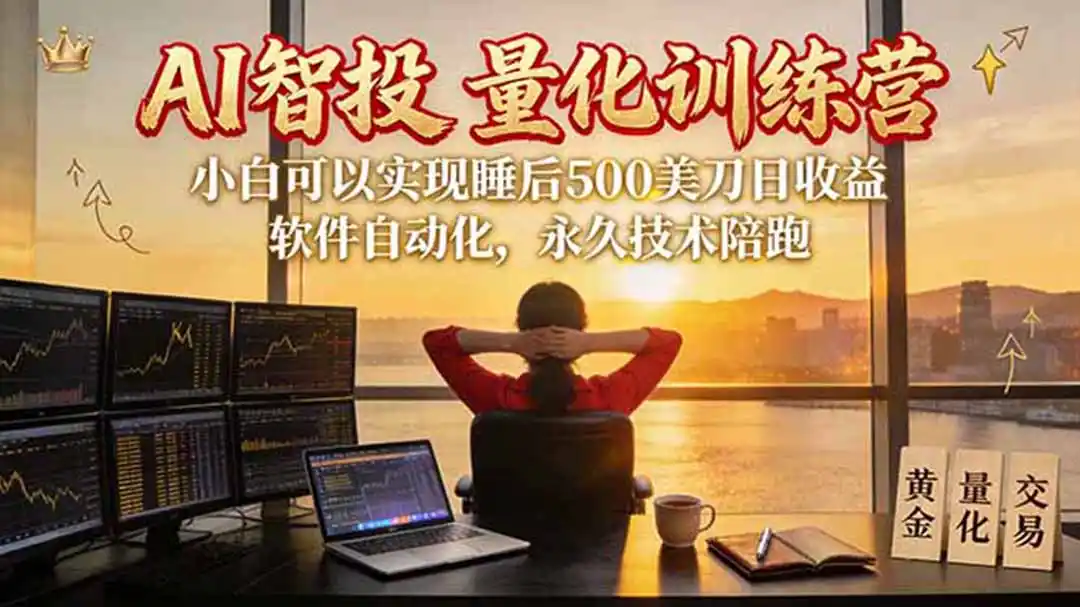 AI智投EA量化训练营【第三期】,多策略智投 防爆技术 趋势分析 ,轻松上手,矩阵放大,长期稳定。