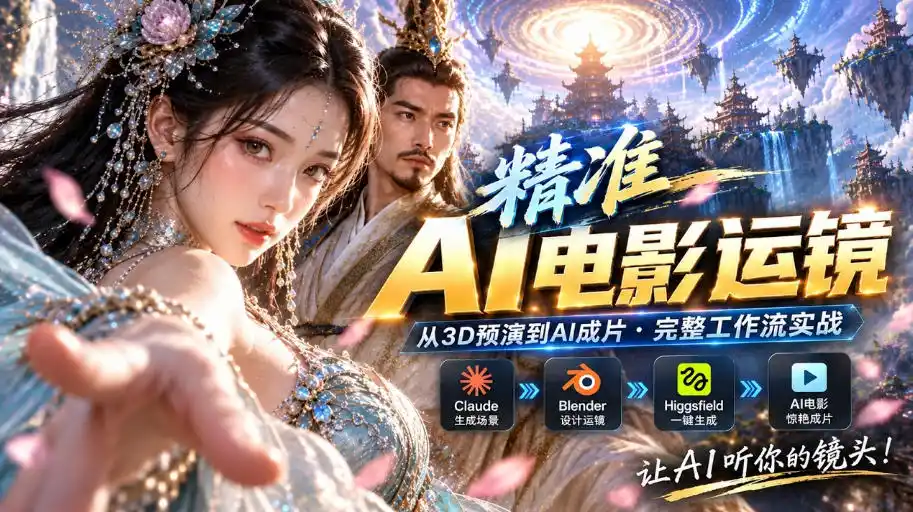 AI视频终于能精准运镜了！Claude Blender Higgsfield免费插件实测
