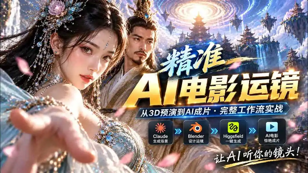 AI视频终于能精准运镜了!Claude Blender Higgsfield 免费插件实测