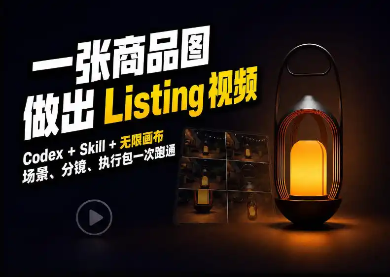 Codex 无限画布，把一张商品图变成可执行的Amazon Listing视频