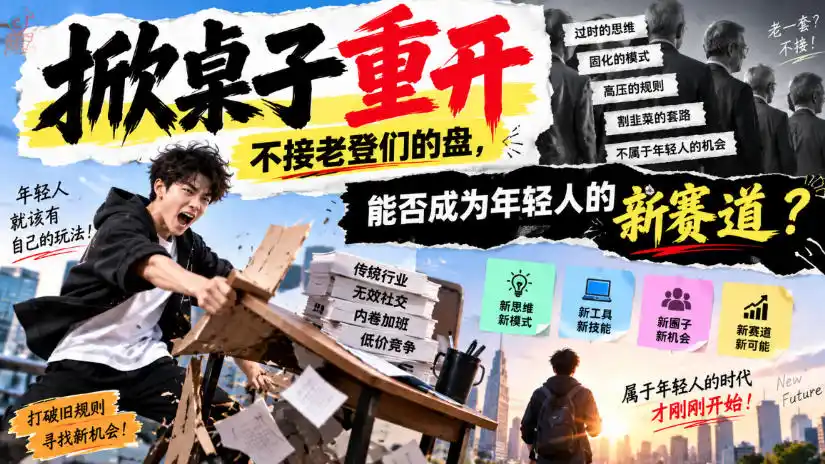 某公众号付费文章:掀桌子重开,不接老登们的盘,能否成为年轻人的新赛道?
