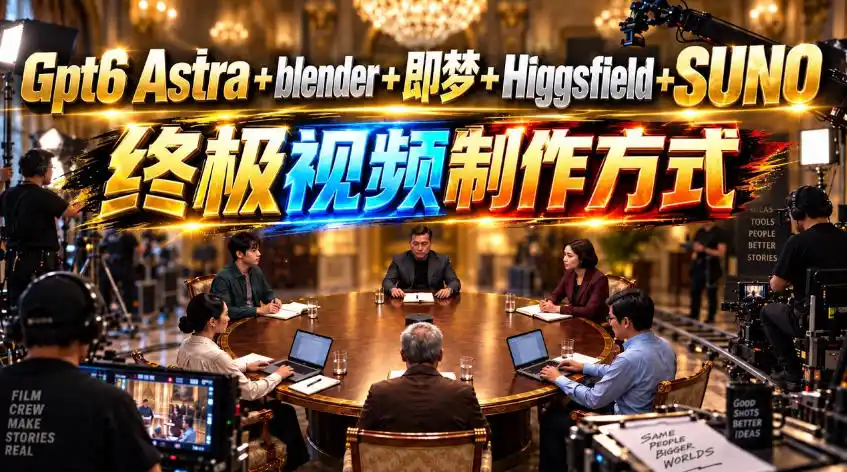 GPT-6 Astra Blender 即梦 Higgsfield Suno=终极视频制作方式!
