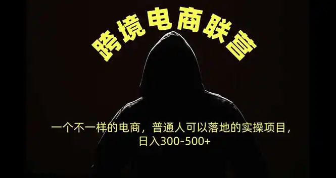 跨境电商联营，一个不一样的电商，普通人可操作日入300-500 