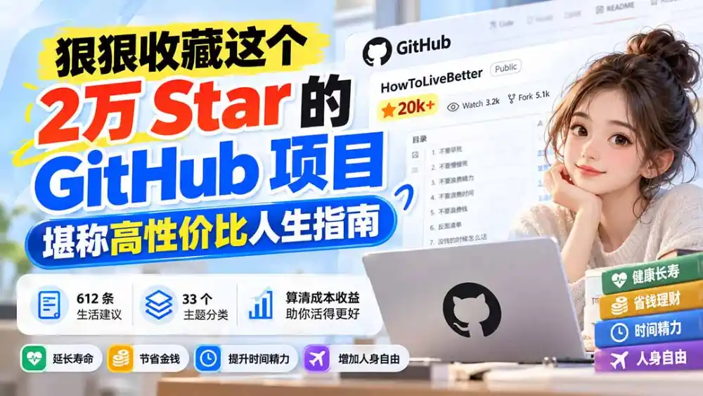 狠狠收藏这个 2 万 Star 的 GitHub 项目,堪称高性价比人生指南。