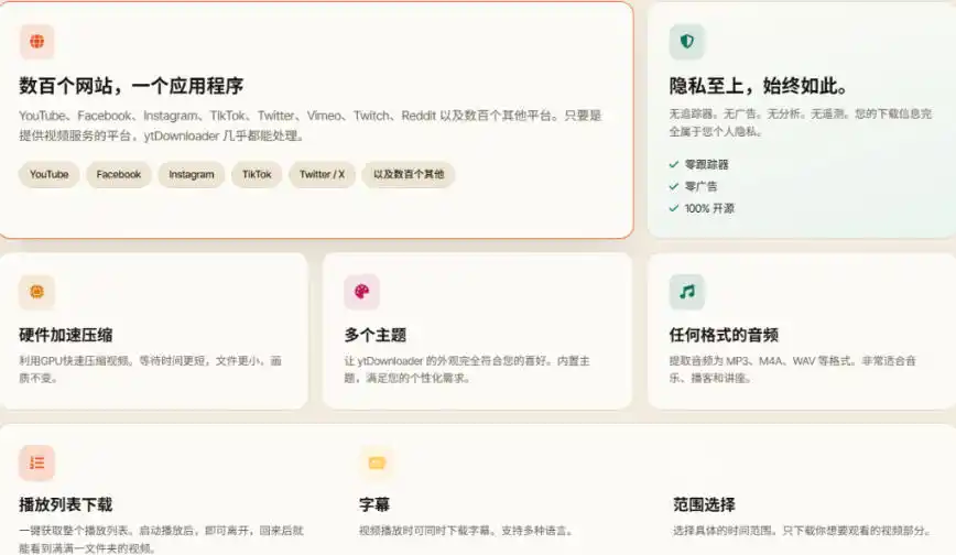 YouTube、B站超100 平台视频免费下载，超级好用，多平台免费开源热门视频下载器ytDownloader