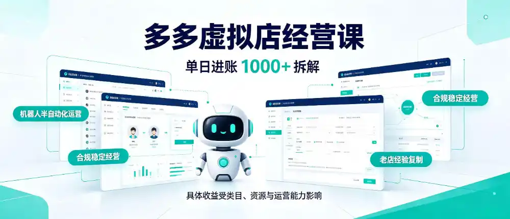 日入1000 的拼多多虚拟小店,AI 机器人实现半自动店铺,新人轻松上手【揭秘】