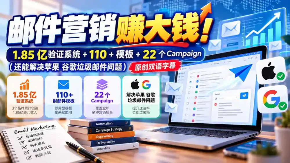 邮件营销赚大钱！1.85亿验证系统 110 模板 22个Campaign(还能解决苹果 谷歌垃圾邮件问题