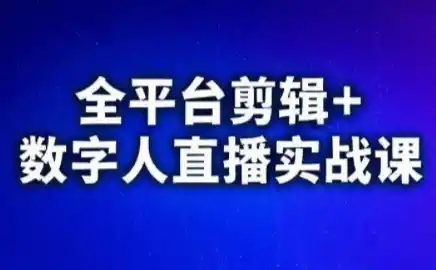 视频号、快手、抖音全平台剪辑 数字人直播实战课(更新)