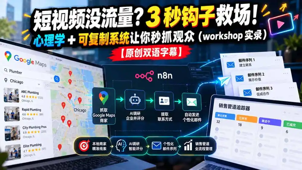 短视频没流量？3 秒钩子救场！心理学   可复制系统让你秒抓观众(workshop 实录