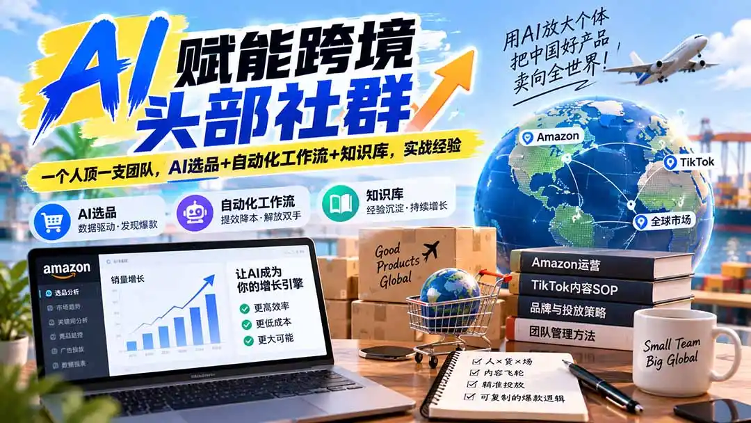 AI赋能跨境头部社群-更新1023:一个人顶一支团队,AI选品 自动化工作流 知识库,实战经验