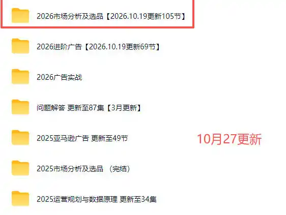 2026亚马逊跨境电商实战教程-更新1027,从市场分析、AI智能选品到广告投放、店铺运营及盈利增长全流程教学
