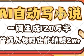 （16540期）AI自动写小说，一键生成120万字，普通人每月也能躺赚2w 