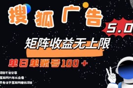 （13409期）搜狐广告掘金，单日单账号100 ，可无限放大