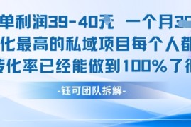 每单利润40一个月7k 转化最高的私域项目，每个人都要的产品转化率已经能做到100%