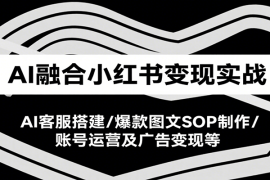 AI融合小红书变现实战课，AI客服搭建/爆款图文SOP制作/账号运营及广告变现等