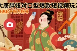 大唐胖妞对口型爆款短视频玩法，快速起千粉万粉号