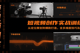 短视频创作实战训练营：从定位策划到爆款打造，含多维度技巧及AI助力