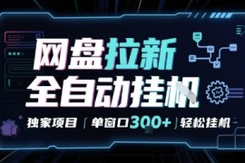 网盘全自动拉新掘金 独家项目 自动完成任务 完全解放双手 单窗口日入3张 可矩阵【揭秘】