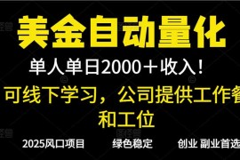 2025超前美金自动量化！单人单日收益1000 ，线下学习，支持实地考察