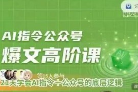 Ai指令公众号高阶课，学会ai指令 公众号的底层逻辑