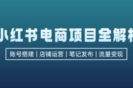 （12915期）小红书电商项目全解析，包括账号搭建、店铺运营、笔记发布 实现流量变现