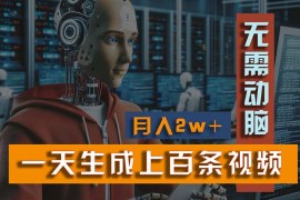 （11115期）新模式！一天生成上百个视频，一个视频多平台分发，实现月入2W 
