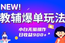 教辅爆单玩法！小白无脑操作，日收益9张