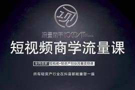 短视频商学流量课 口播拍摄剪辑，短视频 轻资产创业流量变现课