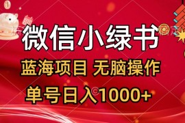 （12237期）微信小绿书，蓝海项目，无脑操作，一天十几分钟，单号日入1000 
