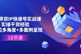 直播带货IP快速号实战课，实操干货经验 全方位多角度 多案例呈现(18节)