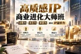 高质感IP商业进化大师班，用战略力 表达力 商业力，撬动IP溢价力