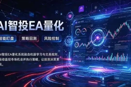 普通人也能玩转AI量化：不盯盘，不熬夜，一套智投EA让策略自动跑