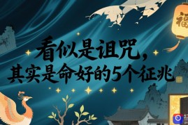 付费文章：看似是诅咒，其实是命好的5个征兆