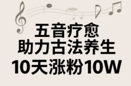 古法五音养生教程，五音疗愈的视频的制作方法，2-4小时就能学会，作者10天涨粉10W