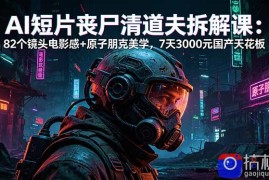 AI短片《丧尸清道夫》拆解课：82个镜头电影感 原子朋克美学，7天3000元国产天花板