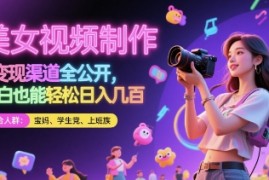 美女视频制作   变现渠道全公开，小白也能轻松日入几张【揭秘】