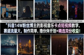 抖音14W粉丝博主的影视音乐卡点短视频教学，赛道流量大，制作简单，撸伙伴计划 精选双份收益！