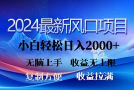 （11328期）2024最新风口！三分钟一条原创作品，日入2000 ，小白无脑上手，收益无上限