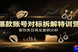 爆款账号对标拆解特训营：首饰类目商业案例分析，配套完整资料内容