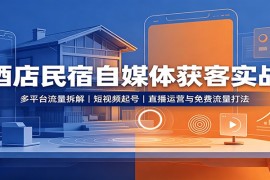 酒店民宿自媒体获客实战：多平台流量拆解，短视频起号，直播运营与免费流量打法