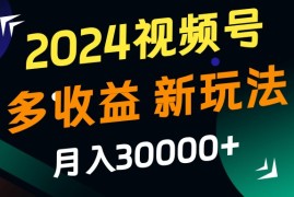 2024视频号多收益的新玩法，月入3w ，新手小白都能简单上手！