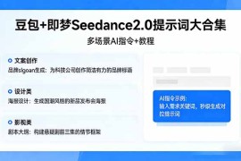 豆包 即梦Seedance2.0提示词大合集：多场景AI指令 教程，解锁文案、设计、影视高效创作