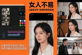 0基础可学！《女人不易》竖屏剧情剪辑课，从素材筛选到成片输出，手把手教你驾驭复杂故事