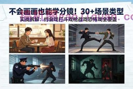 不会画画也能学分镜！30 场景类型实战拆解：约会戏打斗戏枪战戏恐怖戏全覆盖